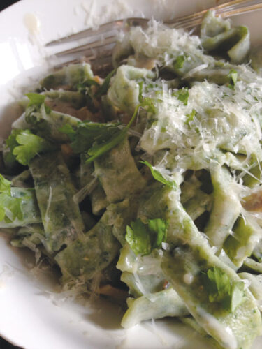 Henbit Noodles with Mushroom Sauce Recipe